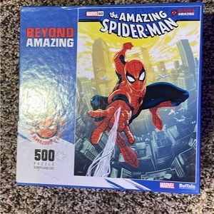 Puzzle, 2 stuffed Spider-Man’s, letter board, stuffing, dino toys and plush…